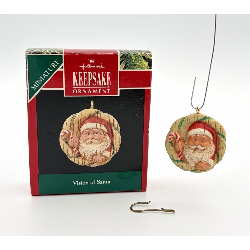 Hallmark Keepsake Miniature Ornament Vision of Santa 1991 Christmas Vintage